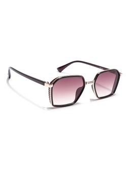 Eyejack - Unisex Square Gold Frame Brown Lens Sunglasses - B80745CL838 (51)