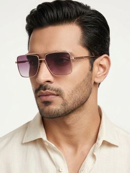 Eyejack - Unisex Wayfarer Gold Frame Brown Lens Sunglasses - B80787CL868 (56)