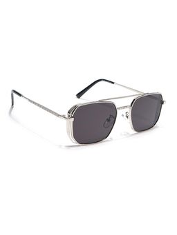 Eyejack - Unisex Wayfarer Silver Frame Black Lens Sunglasses - B8528CL880 (52)