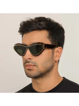 Zaadran - Unisex Curve Green Lens Sunglasses (54)