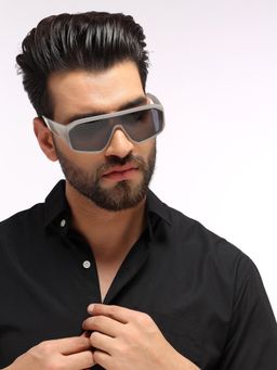 Eyejack - Unisex Wayfarer Grey Frame Black Lens Sunglasses - ID2329CL862 (60)