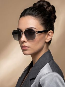 IRUS - Men 100% Uv Protected Square Grey Lens Sunglasses (57)