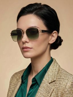 IRUS - Men 100% Uv Protected Square Green Lens Sunglasses (57)