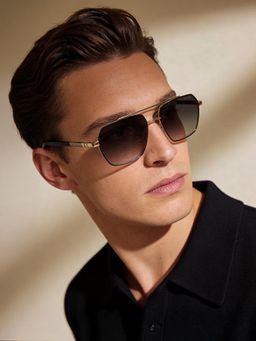 IRUS - Men 100% Uv Protected Square Grey Lens Sunglasses (57)