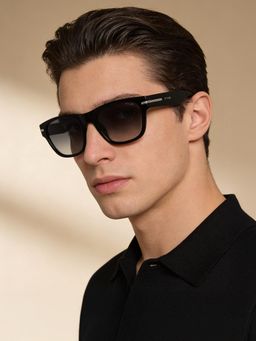 IRUS - Men 100% Uv Protected Square Grey Lens Sunglasses (53)