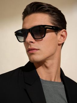 IRUS - Men 100% Uv Protected Square Grey Lens Sunglasses (53)