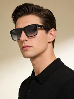 IRUS - Men 100% Uv Protected Square Grey Lens Sunglasses (56)
