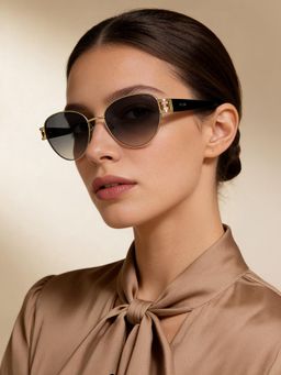 IRUS - Women 100% Uv Protected Oval Grey Lens Sunglasses (55)