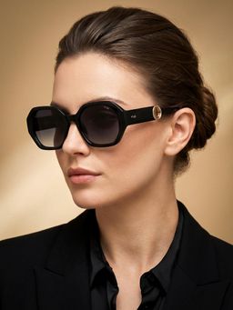 IRUS - Women 100% Uv Protected Hexagon Grey Lens Sunglasses (51)