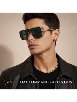 Zaadran - Unisex Laos Green Lens Sunglasses (56)