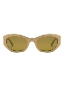 Opium Eyewear - Women Lightweight Polarised & UV Protected Cat Eye Green Lens Sunglasses (53)
