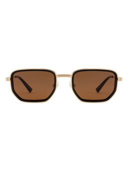 Opium Eyewear - Unisex Lightweight Polarised & UV Protected Hexagon Brown Lens Sunglasses (51)