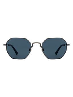 Opium Eyewear - Unisex Lightweight Polarised & UV Protected Hexagon Blue Lens Sunglasses (52)