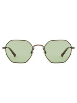 Opium Eyewear - Unisex Lightweight Polarised & UV Protected Hexagon Green Lens Sunglasses (52)
