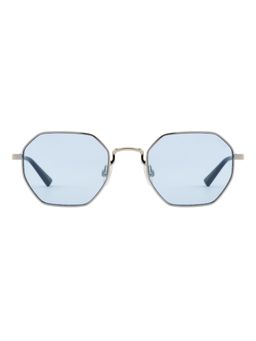 Opium Eyewear - Unisex Lightweight Polarised & UV Protected Hexagon Blue Lens Sunglasses (52)
