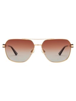 Opium Eyewear - Men Lightweight Polarised & UV Protected Navigator Brown Lens Sunglasses (59)