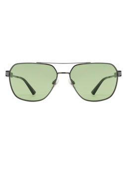Opium Eyewear - Men Lightweight Polarised & UV Protected Navigator Green Lens Sunglasses (59)