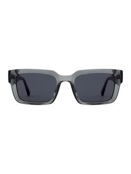 Opium Eyewear - Men Lightweight Polarised & UV Protected Rectangle Black Lens Sunglasses (52)