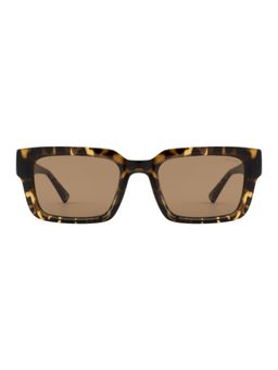 Opium Eyewear - Men Lightweight Polarised & UV Protected Rectangle Brown Lens Sunglasses (52)