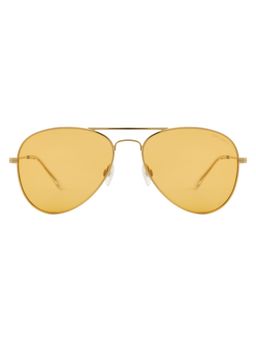 Opium Eyewear - Unisex Lightweight Polarised & UV Protected Aviator Orange Lens Sunglasses (57)