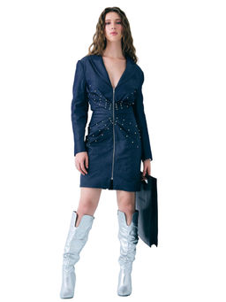 Label By Mohita - Stone Detail Pleated Mini Dress