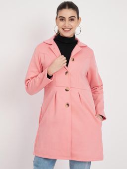 BRINNS - Single-Breasted Overcoat Pink