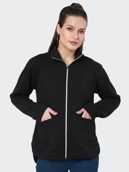 BRINNS - Women Fleece Open Front Jacket Black