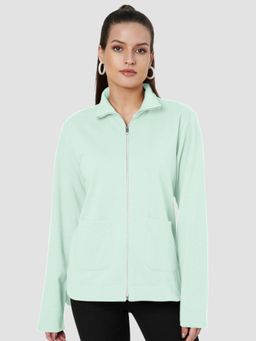 BRINNS - Women Fleece Open Front Jacket Green