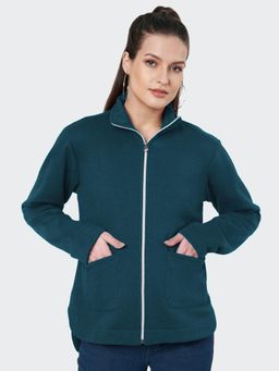 BRINNS - Women Fleece Open Front Jacket Teal
