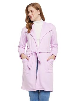 BRINNS - Longline Fleece Coats with Belt Lavender