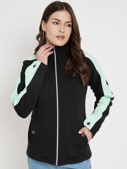 BRINNS - Colourblocked Fleece Front-Open Jacket Black