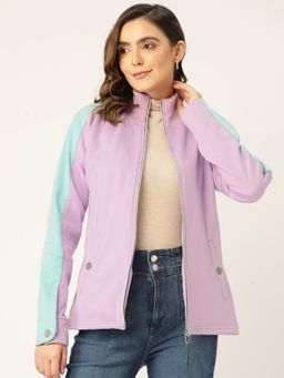 BRINNS - Colourblocked Fleece Front-Open Jacket Lavender
