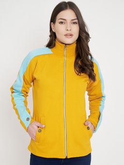BRINNS - Colourblocked Fleece Front-Open Jacket Yellow