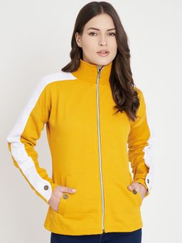 BRINNS - Colourblocked Fleece Front-Open Jacket Yellow