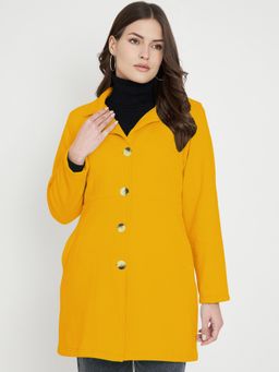 BRINNS - Collar Single Breasted Overcoat Yellow