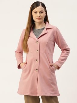 BRINNS - Collar Single Breasted Overcoat Pink