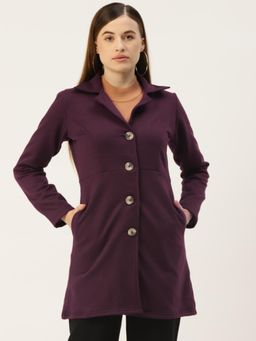 BRINNS - Collar Single Breasted Coat Burgundy