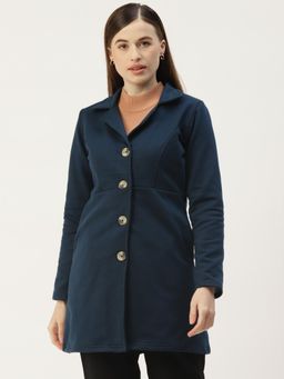 BRINNS - Collar Single Breasted Coat Teal