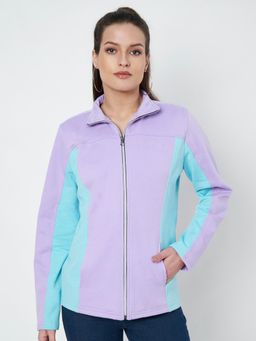 BRINNS - Mock Collar Long Sleeves Casual Jacket Lavender