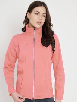 BRINNS - Mock Collar Long Sleeves Casual Jacket Pink