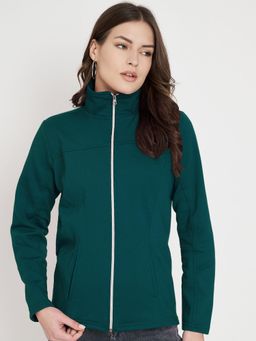 BRINNS - Mock Collar Long Sleeves Casual Jacket Teal