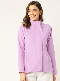 BRINNS - Women Mock Collar Long Sleeves Jacket Lavender