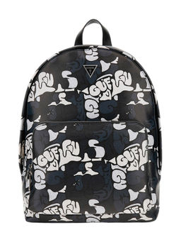 Guess - Black Printed Milano Compact Backpack