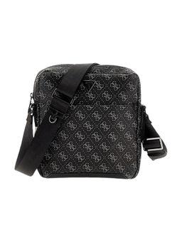 Guess - Black Printed Torino Top Zip Crossbody Bag