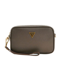 Guess - Brown Solid Torino Small Necessary Pouch