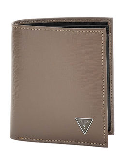 Guess - Beige Solid Leather Wallet