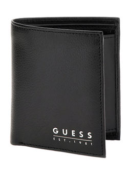Guess - Black Textured Mestre Small Billfold W Coin Pocket Wallet