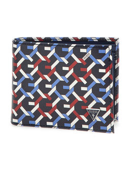 Guess - Navy Blue Printed Torino Billfold W Coin Pocket Wallet