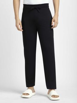 R&B - Black Solid Relaxed Sleepwear Pant