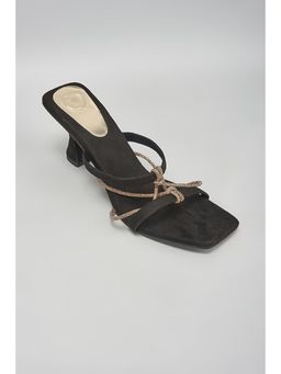 Sana K Luxurious Footwear - Black Vegan Knotted Heels